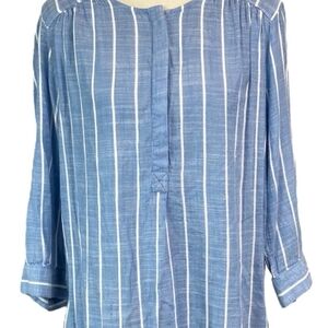 Nine West Blue and White Striped Blouse